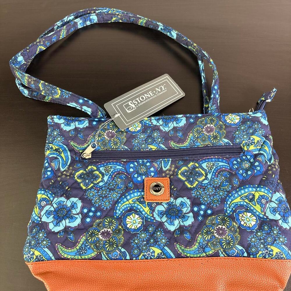 Stone NY Paisley Print Purse – Blue Green Purple Leather
